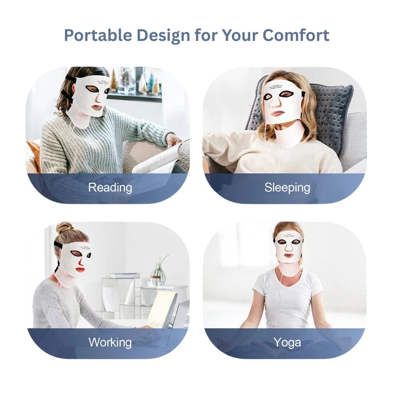 LED Face & Neck Mask – 7 Color Light Therapy, Wireless & Flexible